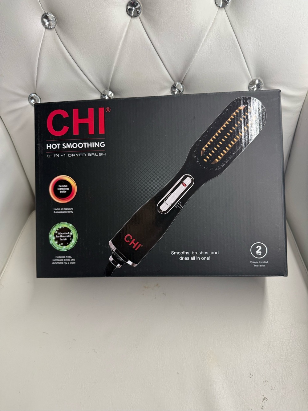 CHI Hot Smoothing 3-in-1 Dryer Brush — Black